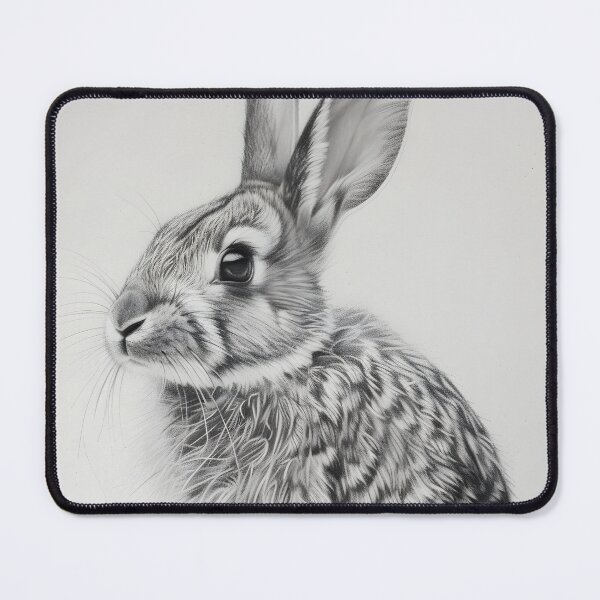 Item preview, Black and white Rabbit pencil drawing designed and sold by Pencil-Art.