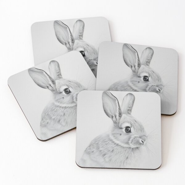 Item preview, Black and white Rabbit pencil drawing designed and sold by Pencil-Art.