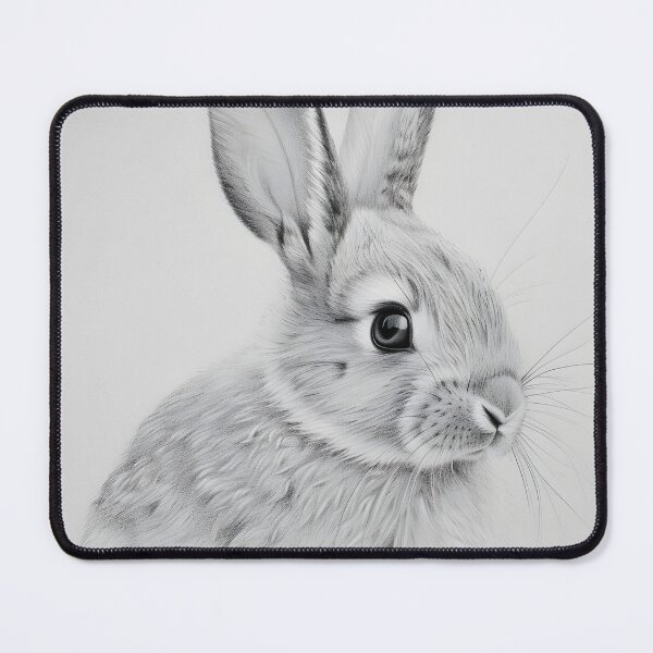 Item preview, Black and white Rabbit pencil drawing designed and sold by Pencil-Art.
