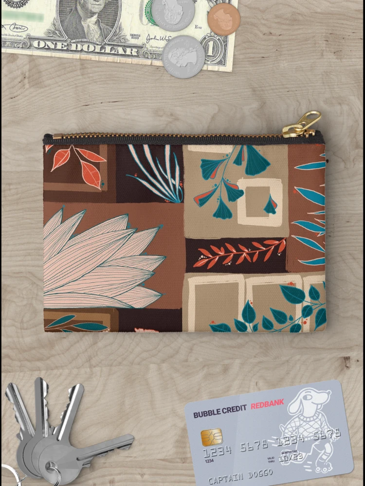 Thumbnail 3 of 4, Zipper Pouch, Beige/brown leaf patchwork designed and sold by Ema-R.
