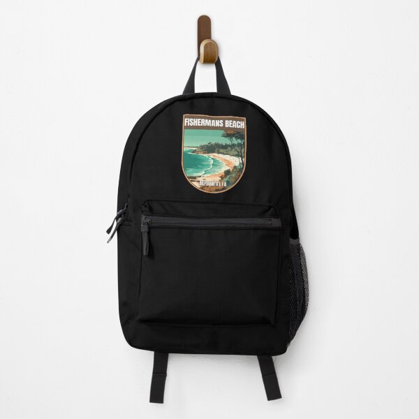 Item preview, Fishermans Beach in New South Wales Australia Retro Travel Art Badge designed and sold by MaateoDesign.