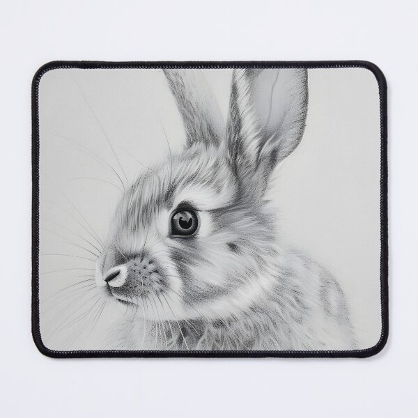 Item preview, Black and white Rabbit pencil drawing designed and sold by Pencil-Art.
