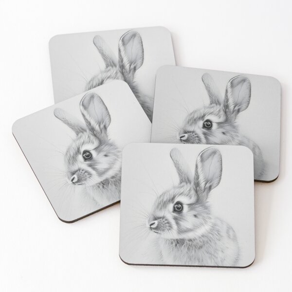 Item preview, Black and white Rabbit pencil drawing designed and sold by Pencil-Art.