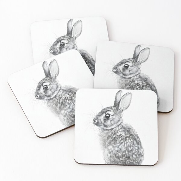Item preview, Black and white Rabbit pencil drawing designed and sold by Pencil-Art.