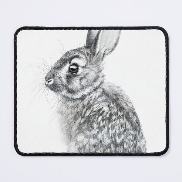 Item preview, Black and white Rabbit pencil drawing designed and sold by Pencil-Art.