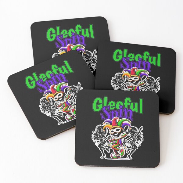 Item preview, Gleeful Spin: The Jester's Ecstatic Whirl, Crimson, Green And Grey designed and sold by SplashTastic.