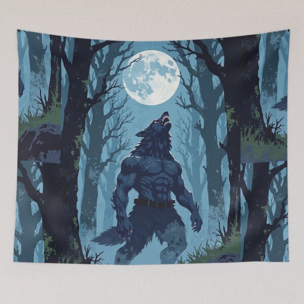 Item preview, Lone howl silver moons embrace designed and sold by MadeByHaresShop.