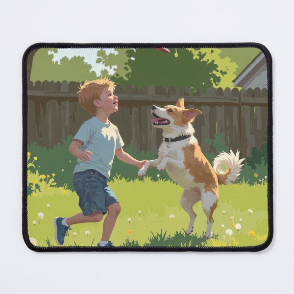 Item preview, Joyful leap a doggy dance among daisies designed and sold by MadeByHaresShop.