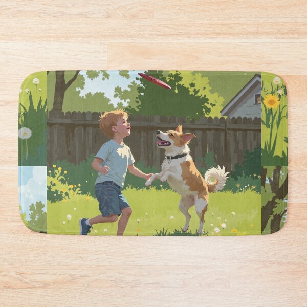 Item preview, Joyful leap a doggy dance among daisies designed and sold by MadeByHaresShop.