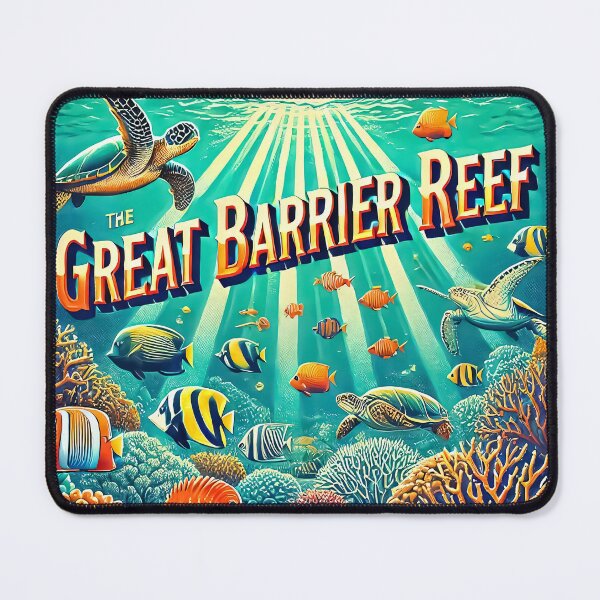 Item preview, Australian Great Barrier Reef Retro – Vibrant Underwater Art designed and sold by Dolphin Graphic.