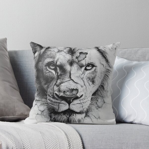 Item preview, Black and white lion pencil drawing designed and sold by Pencil-Art.