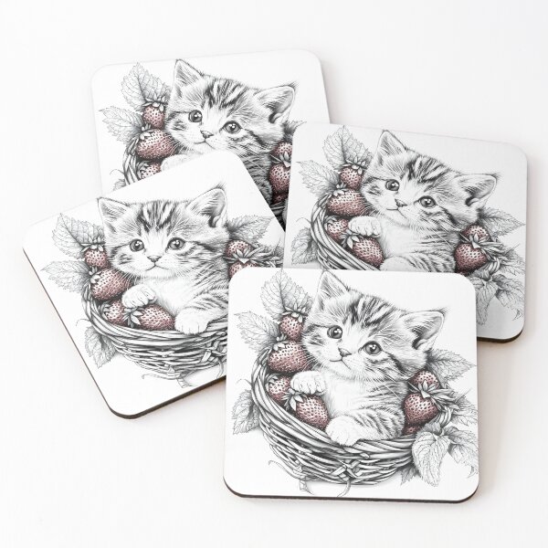 Item preview, Black and white cat pencil drawing designed and sold by Pencil-Art.