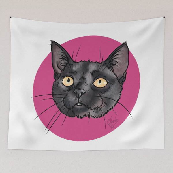 Item preview, Wide eyed black cat: Rescue cat designed and sold by Made-by-Anxiety.