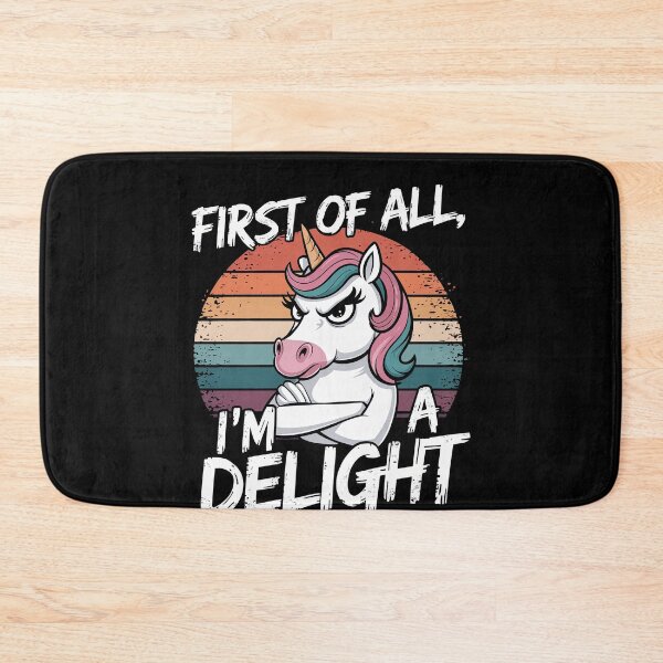 Item preview, First Of All I'm A Delight Unicorn Retro Sunset Sarcastic designed and sold by Hananiah Merch.