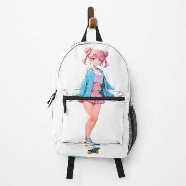 Item preview, Blue Jacket, Pink Skirt Kawai on Skateboard designed and sold by RvinJo8.