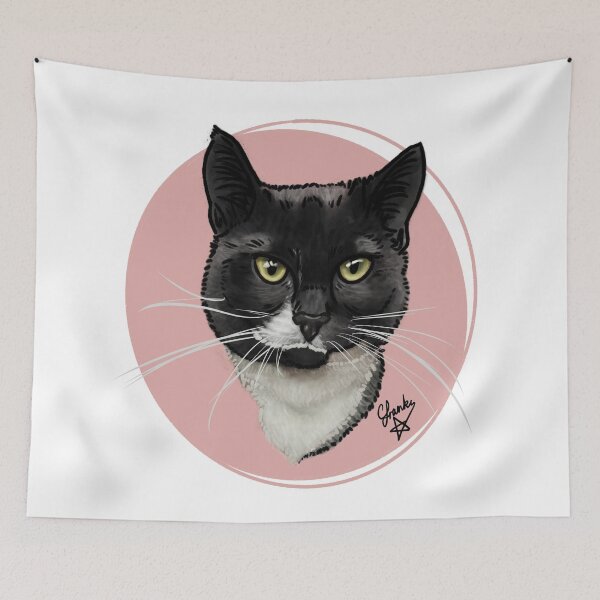 Item preview, white tash cat: rescue cat designed and sold by Made-by-Anxiety.
