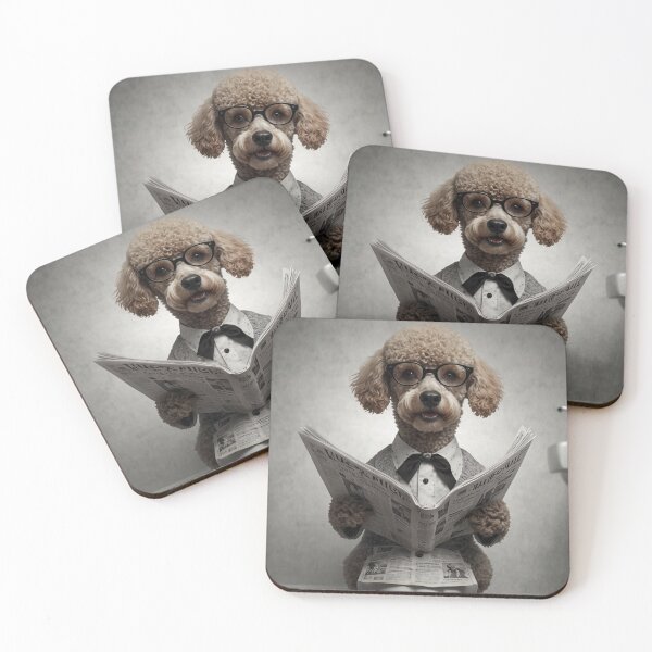 Item preview, Sophisticated Poodle Reading Newspaper designed and sold by vk09.