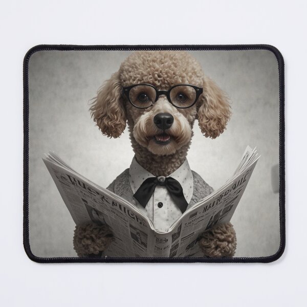 Item preview, Sophisticated Poodle Reading Newspaper designed and sold by vk09.
