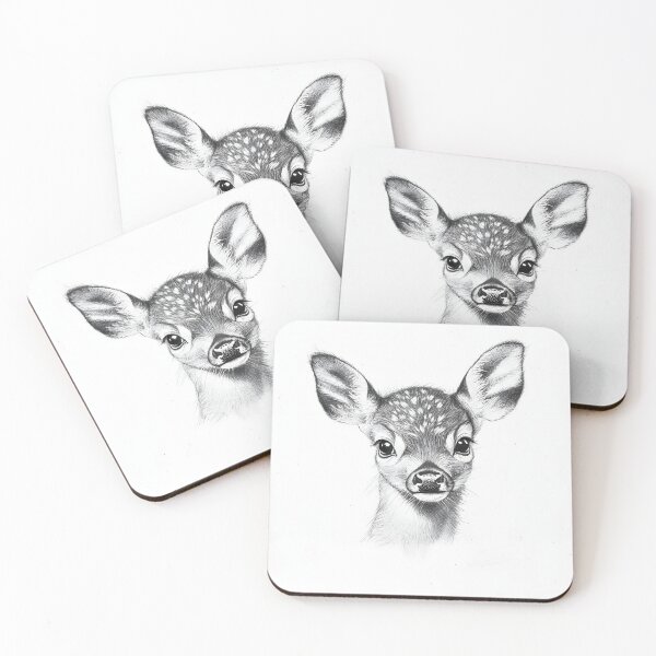 Item preview, Black and white deer pencil drawing designed and sold by Pencil-Art.
