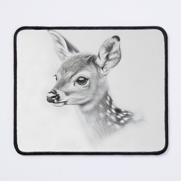 Item preview, Black and white deer pencil drawing designed and sold by Pencil-Art.
