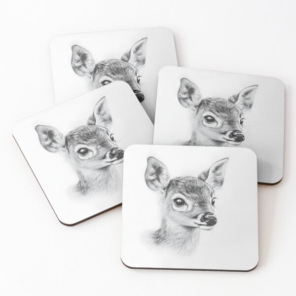Item preview, Black and white deer pencil drawing designed and sold by Pencil-Art.