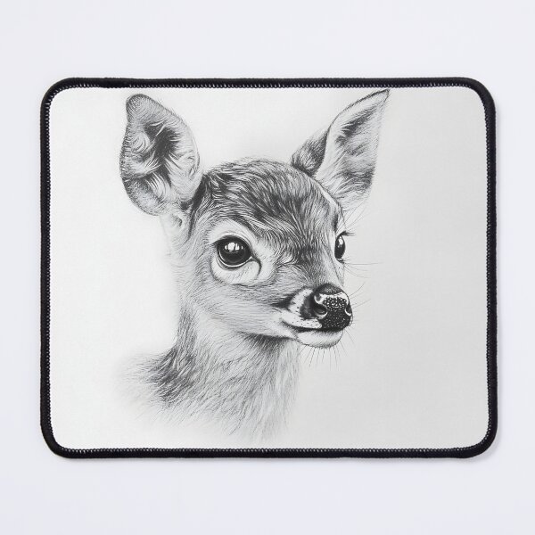Item preview, Black and white deer pencil drawing designed and sold by Pencil-Art.