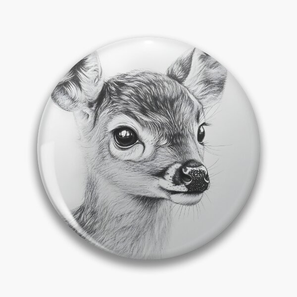 Item preview, Black and white deer pencil drawing designed and sold by Pencil-Art.