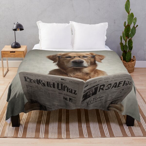 Item preview, Golden Retriever Reading Newspaper designed and sold by vk09.