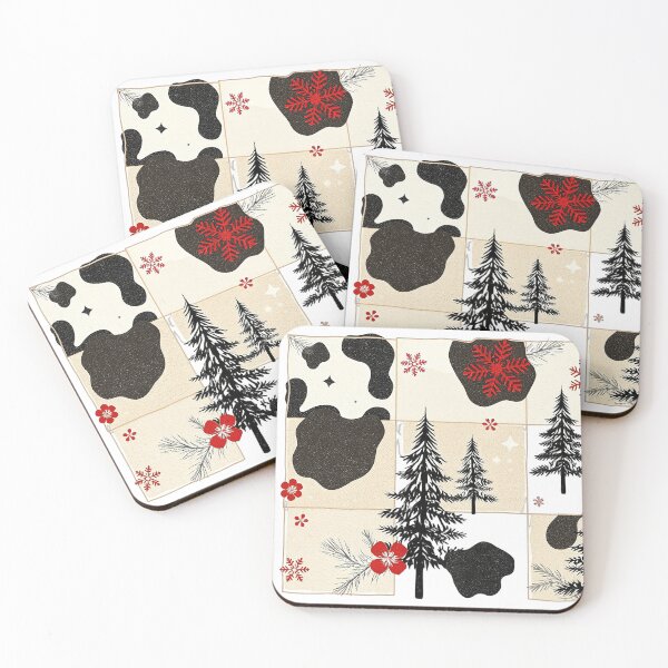 Item preview, Christmas Mosaic: Cow Textures, Trees, Red Flakes and Warm Tones for a Unique Rustic Design - Brown, Gold, Red, Black - For Mug, Phone Case, Cushion and More designed and sold by MUGpro.
