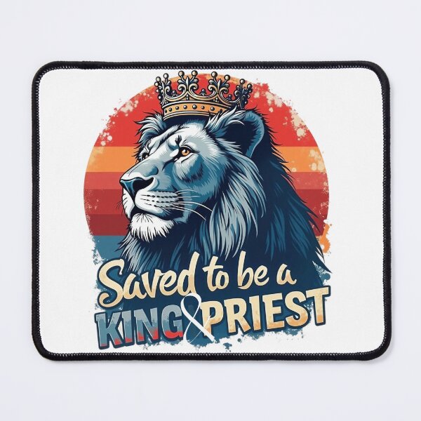 Item preview, Saved to be a King & Priest, Lion Wearing a Crown Art designed and sold by Faithloveshop.