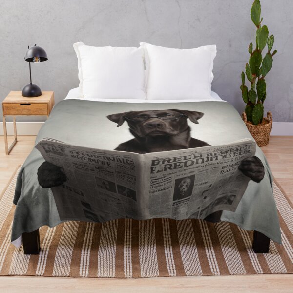 Item preview, Chocolate Labrador Reading a Newspaper designed and sold by vk09.