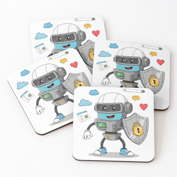 Item preview, Cute Security Bot | Kawaii Cybersecurity Robot designed and sold by SewRed.