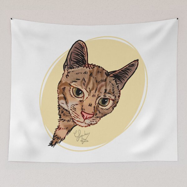 Item preview, Looking around the corner: Rescue cat designed and sold by Made-by-Anxiety.