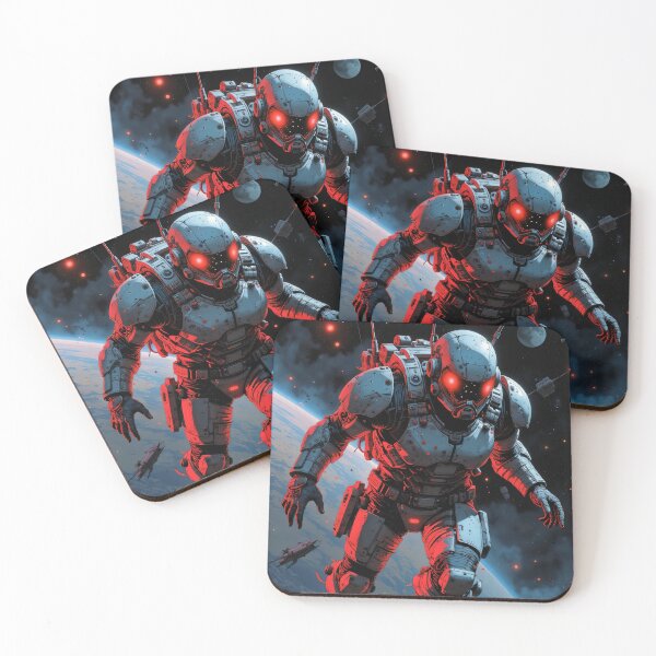 Item preview, Red Space Robot Warrior #018 cyberpunk designed and sold by Martinez-TS.