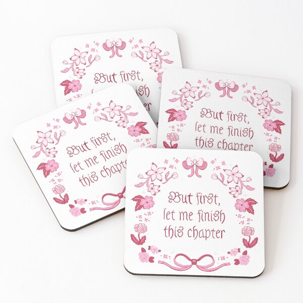 Item preview, Pink but first, let me finish this chapter with floral and bow border  designed and sold by rizdrawings.