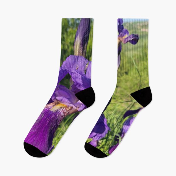 Item preview, Purple Flowers Irises in Meadow Garden designed and sold by Quoppidou.