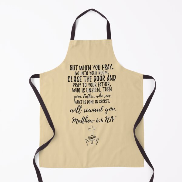 Item preview, Diseño tipográfico de Mateo 6:6 con manos en oración. designed and sold by Our Bible Journey.