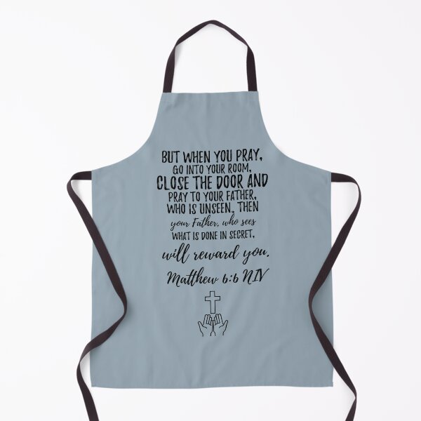 Item preview, Diseño tipográfico de Mateo 6:6 con manos en oración. designed and sold by Our Bible Journey.