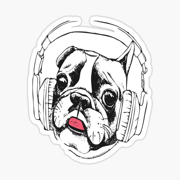 Vista previa del artículo con la obra «Funny Pug Lover - Camiseta», diseñado y vendido por Urbane  Designs.