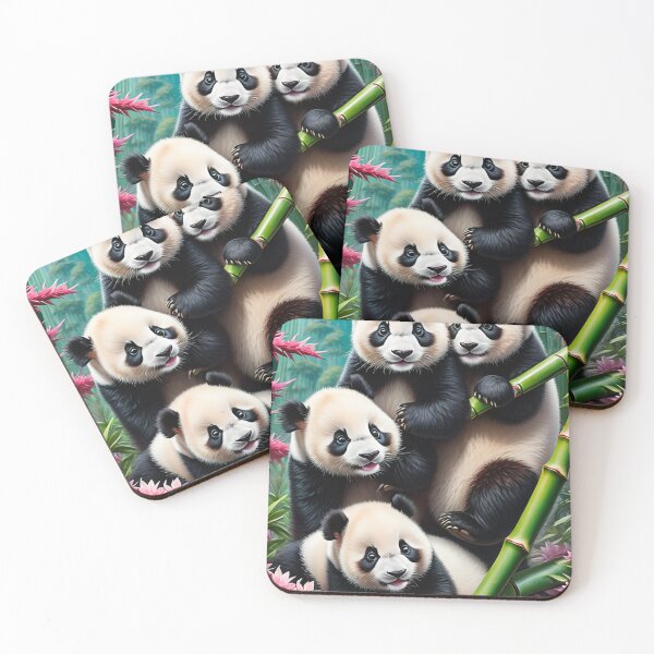 Item preview, Four Pandas on a Bamboo Tree designed and sold by SublimeMusings.