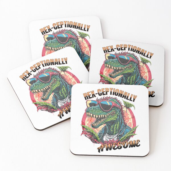 Item preview, Rex-Ceptionally Awesome Cool T-Rex Dinosaur Retro Design designed and sold by Furr-n-Purr.
