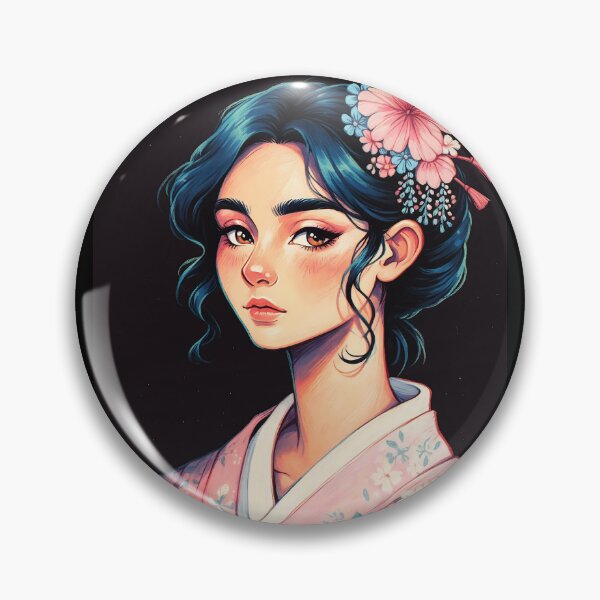 Item preview, Cute Girl in Pink Kimono designed and sold by ByteyCreatives.