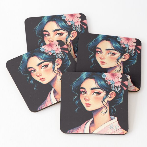 Item preview, Cute Girl in Pink Kimono designed and sold by ByteyCreatives.