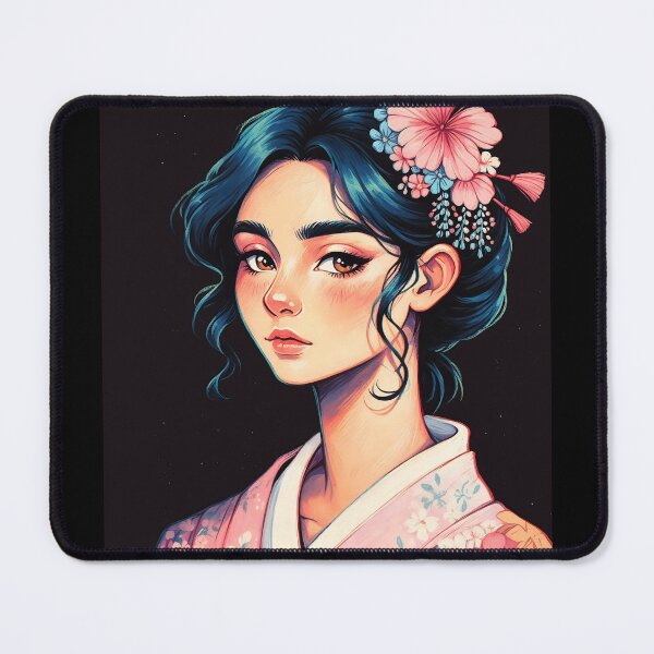 Item preview, Cute Girl in Pink Kimono designed and sold by ByteyCreatives.