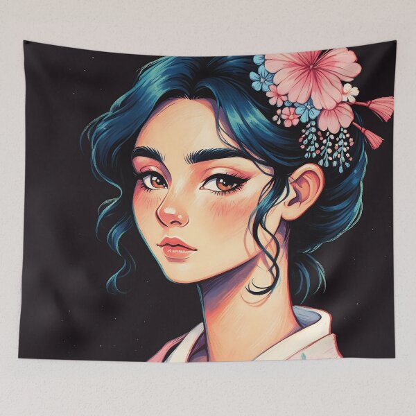 Item preview, Cute Girl in Pink Kimono designed and sold by ByteyCreatives.