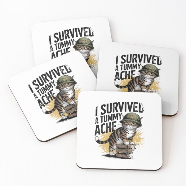 Item preview, I Survived a Tummy Ache - Warrior Cat Humor designed and sold by Stylish Grapefruit Familia.