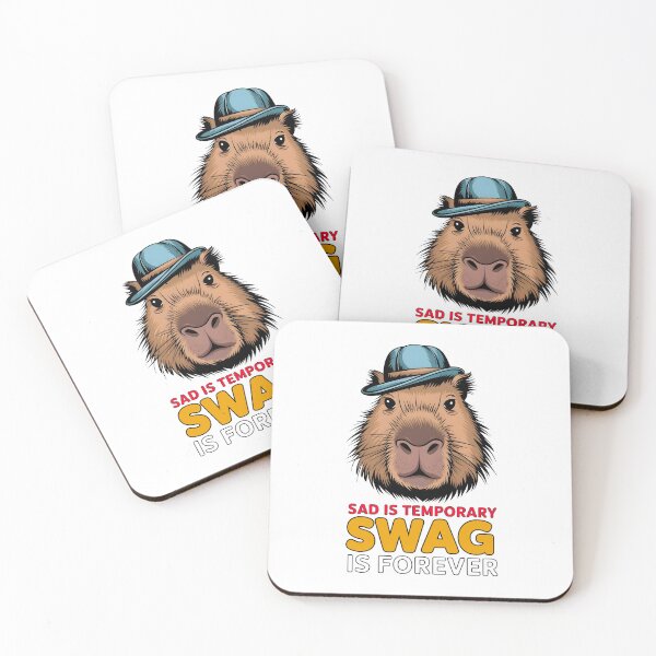 Item preview, Sad Is Temporary, Swag Is Forever - Cool Capybara Face Design designed and sold by Stylish Grapefruit Familia.