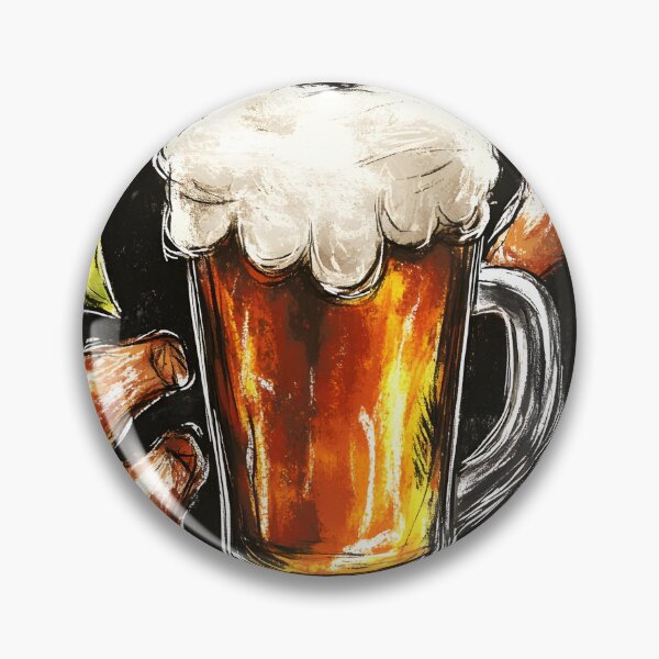 Item preview, Frothy Mug of Beer with Crispy Chicken Drumsticks and Autumn Leaves Tasty Pub Food designed and sold by OlfactoART Studio.