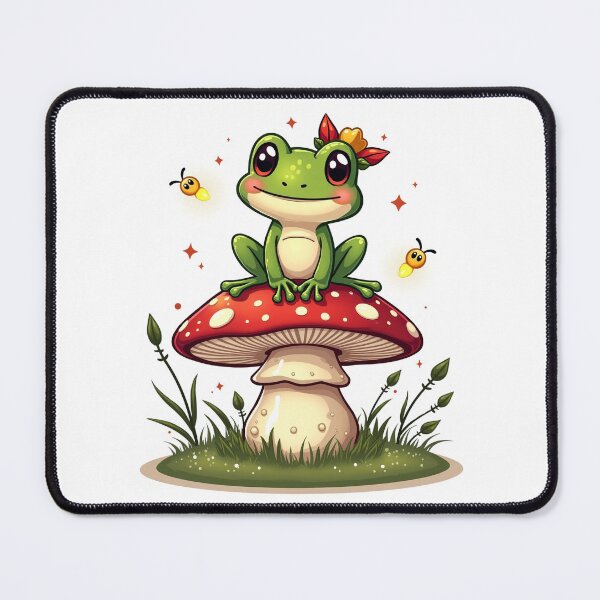 Item preview, Cute Frog on Mushroom designed and sold by Bulwshop.