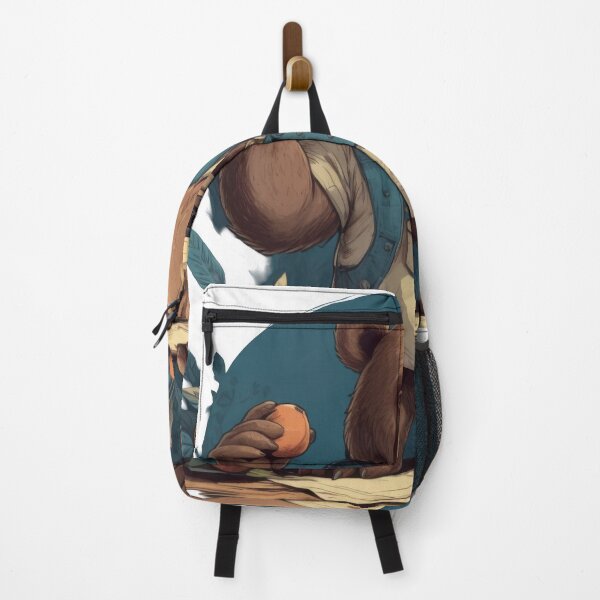 Item preview, Whimsical Bear Illustration in Forest Setting with Oranges designed and sold by estampavibe.
